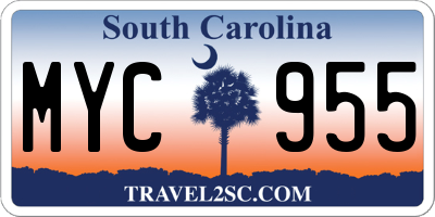SC license plate MYC955