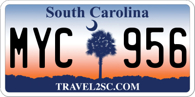 SC license plate MYC956