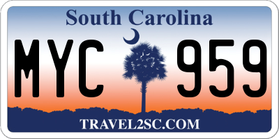 SC license plate MYC959