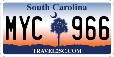 SC license plate MYC966