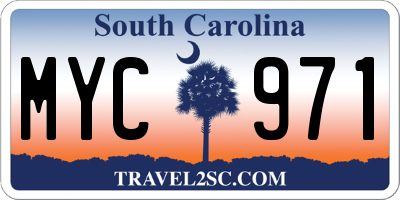 SC license plate MYC971