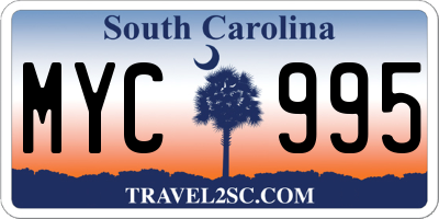 SC license plate MYC995
