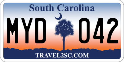 SC license plate MYD042