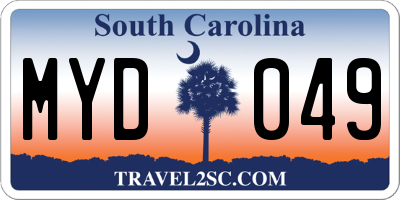 SC license plate MYD049