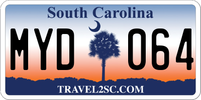 SC license plate MYD064