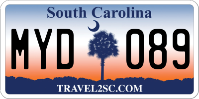 SC license plate MYD089