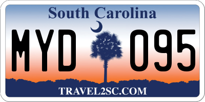 SC license plate MYD095
