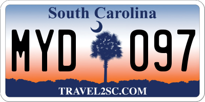 SC license plate MYD097