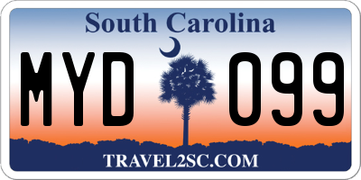 SC license plate MYD099