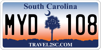 SC license plate MYD108