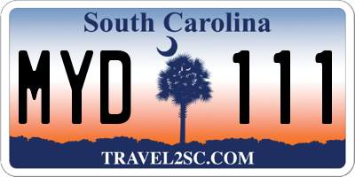 SC license plate MYD111