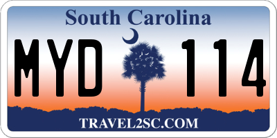 SC license plate MYD114