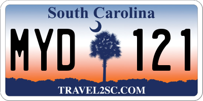 SC license plate MYD121