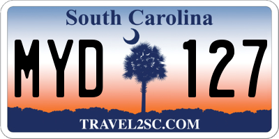 SC license plate MYD127