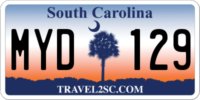 SC license plate MYD129