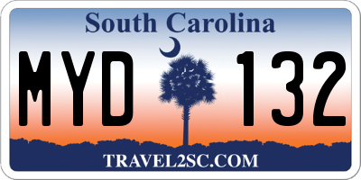SC license plate MYD132