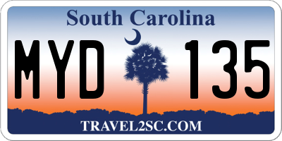 SC license plate MYD135