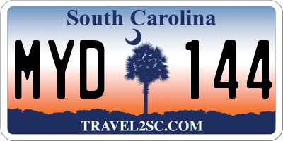 SC license plate MYD144