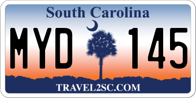 SC license plate MYD145