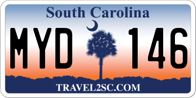 SC license plate MYD146