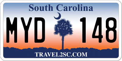 SC license plate MYD148