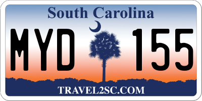 SC license plate MYD155