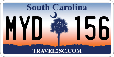 SC license plate MYD156
