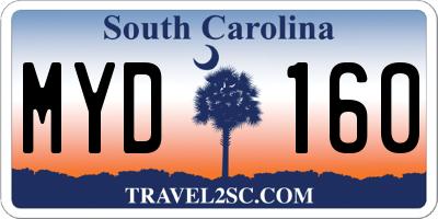 SC license plate MYD160