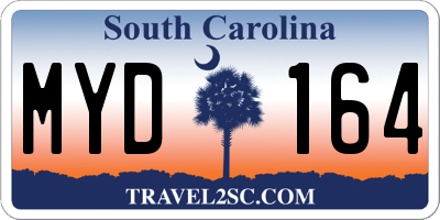 SC license plate MYD164