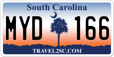 SC license plate MYD166