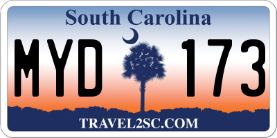 SC license plate MYD173