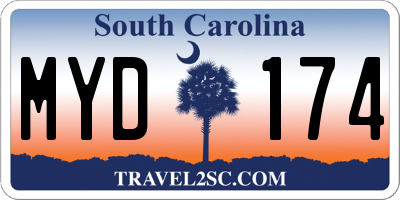 SC license plate MYD174