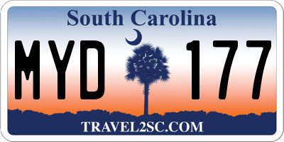 SC license plate MYD177