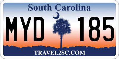 SC license plate MYD185
