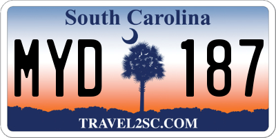 SC license plate MYD187