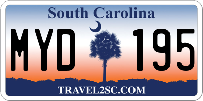SC license plate MYD195