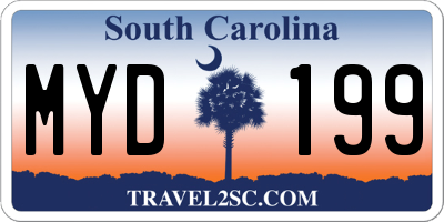 SC license plate MYD199
