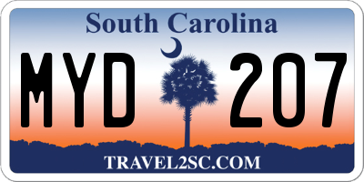 SC license plate MYD207