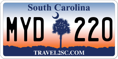 SC license plate MYD220