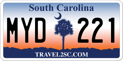 SC license plate MYD221