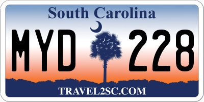 SC license plate MYD228