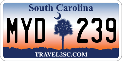 SC license plate MYD239