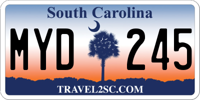 SC license plate MYD245