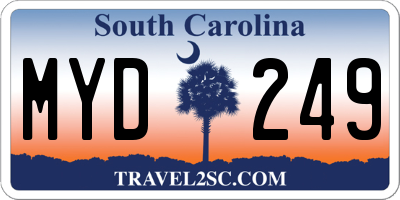 SC license plate MYD249