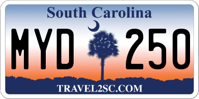 SC license plate MYD250