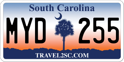SC license plate MYD255