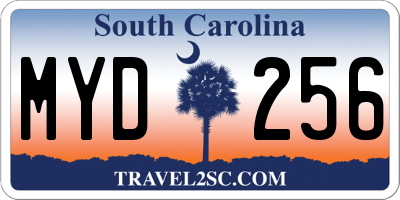 SC license plate MYD256