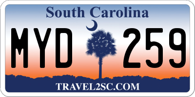 SC license plate MYD259