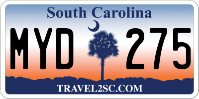 SC license plate MYD275