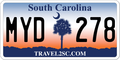 SC license plate MYD278